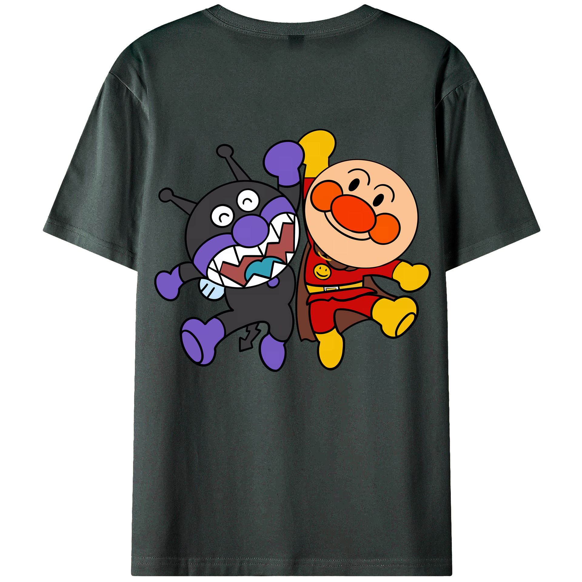 （画像用） アンパンマン Anpanman 綿100％ メンズ半袖Tシャツ（バックプリント） 通気性